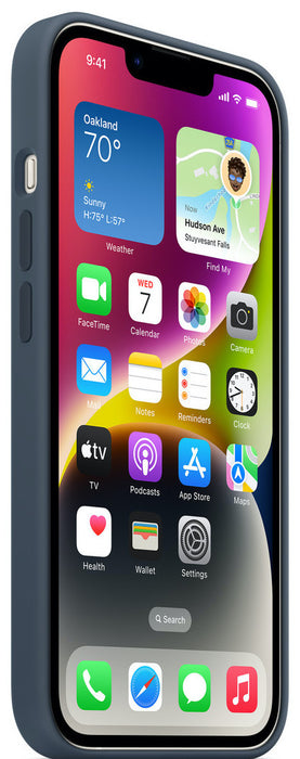 Apple iPhone 14 Silicone Case with MagSafe - Storm Blue Silky Soft-touch finish - LX2001 - Homewares, Outdoor, Phone Accessories, Cases, Speakers, Headphones + More -