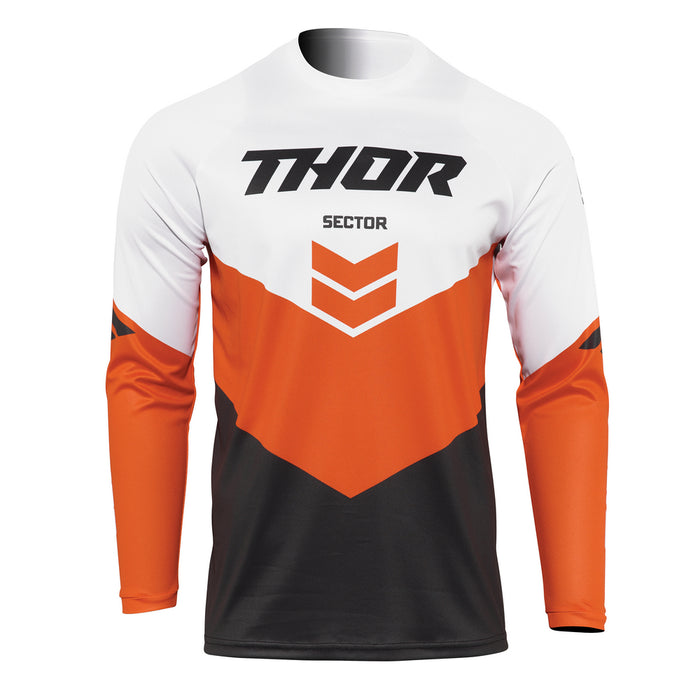 THOR MX JERSEY S22 SECTOR CHEVRON CHARCOAL RED ORANGE SMALL
