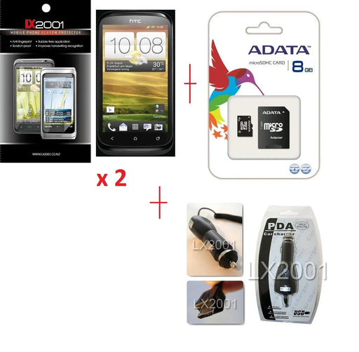 HTC Desire X Screen Protector + Car Charger + 8GB - LX2001 - Homewares, Outdoor, Phone Accessories, Cases, Speakers, Headphones + More -