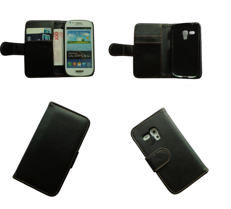 Samsung Galaxy S3 mini I8190 Leather + Gel Case Screen Protector