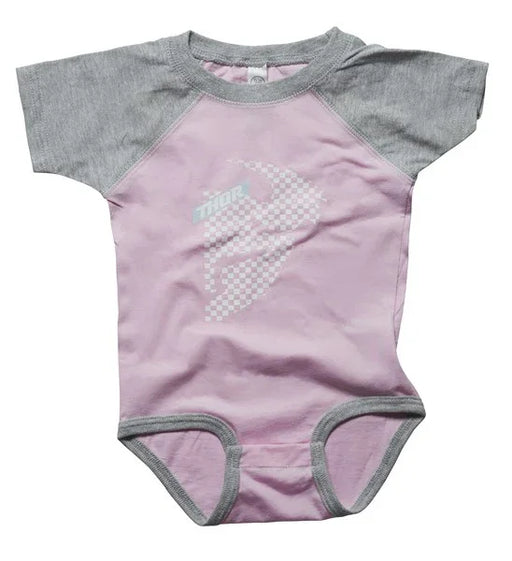 SUPERMINI THOR MX ONESIE HEAD CHECKED PINK GREY 6-12 MONTHS - LX2001 - Homewares, Outdoor, Phone Accessories, Cases, Speakers, Headphones + More -