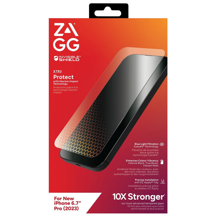 Zagg InvisibleShield Glass XTR3 Screen Protector iPhone 15 Pro Max - Clear