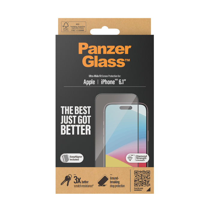 PanzerGlass Screen Protector Ultra-Wide Fit for Apple iPhone 15 6.1" - Clear