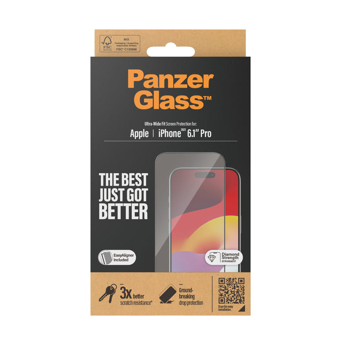 PanzerGlass Screen Protector Ultra-Wide Fit for Apple iPhone 15 Pro - Clear - LX2001 - Homewares, Outdoor, Phone Accessories, Cases, Speakers, Headphones + More -