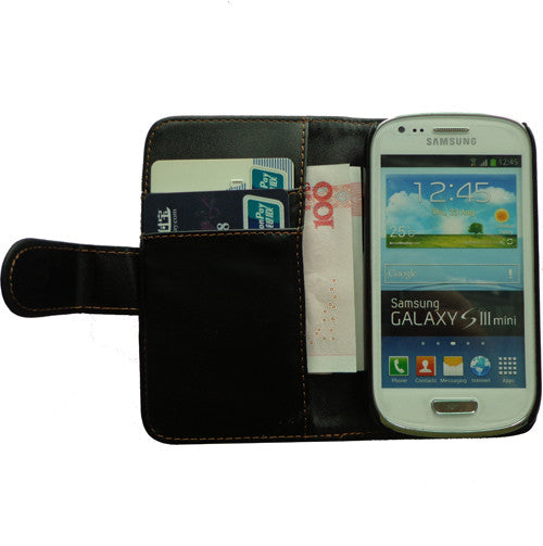 Samsung Galaxy S3 Mini Leather Case Dual Charger