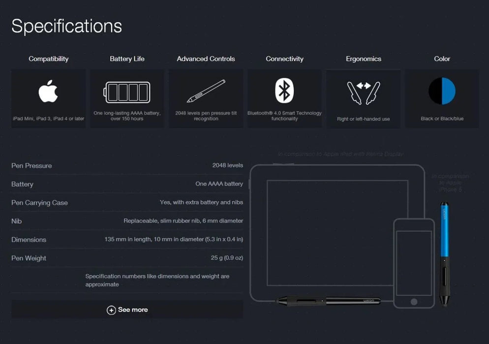 Wacom Intuos Creative Stylus Black for iPad CS-500P-K0-AX - LX2001 - Homewares, Outdoor, Phone Accessories, Cases, Speakers, Headphones + More -