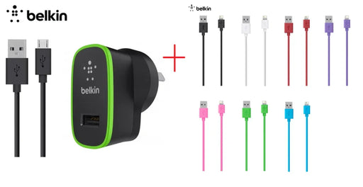 Belkin Wall Charger w Micro USB PC Cable Lightning - LX2001 - Homewares, Outdoor, Phone Accessories, Cases, Speakers, Headphones + More -