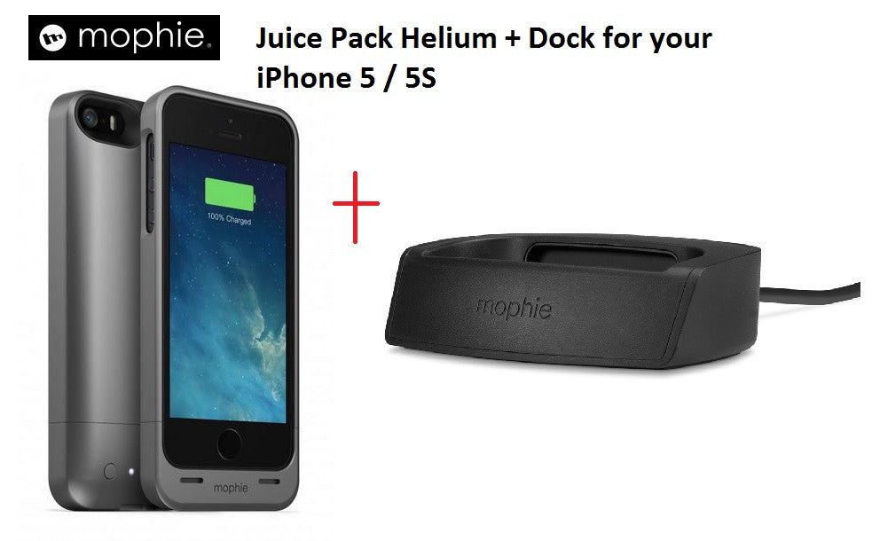 iPhone 5S Mophie Helium Case + Dock