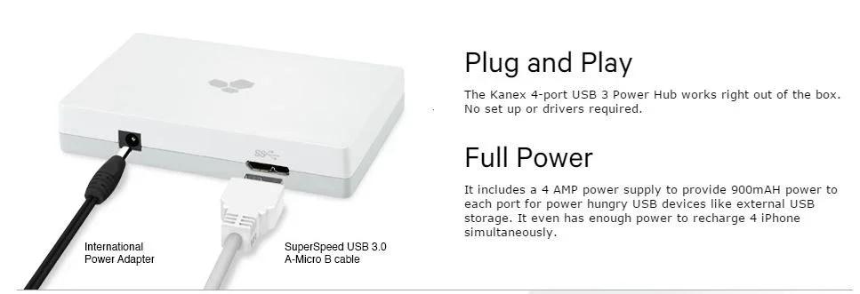 Kanex USB 3.0 4 Port Travel Hub USB3HUB4X - LX2001 - Homewares, Outdoor, Phone Accessories, Cases, Speakers, Headphones + More -