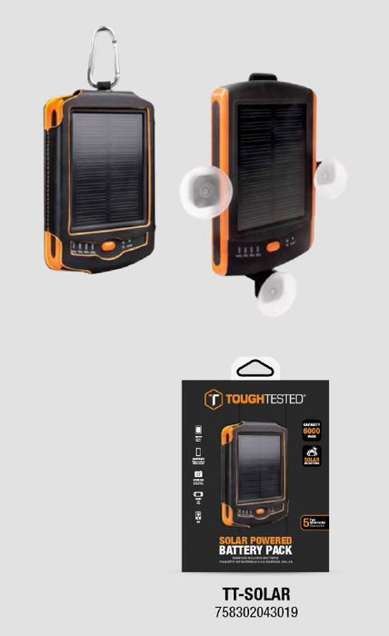 Tough Tested Solar Powered Battery Pack TT-SOLAR