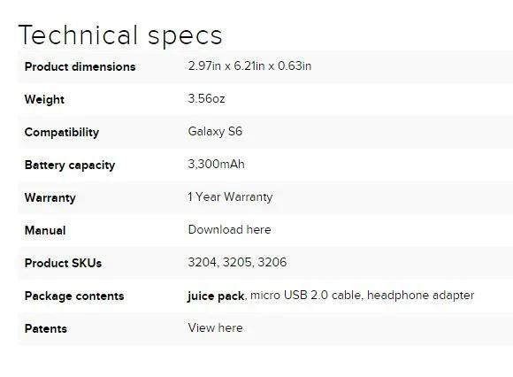 Mophie Juice Pack for Samsung Galaxy S6 - White 3205_JP-SGS6-WHT - LX2001 - Homewares, Outdoor, Phone Accessories, Cases, Speakers, Headphones + More -