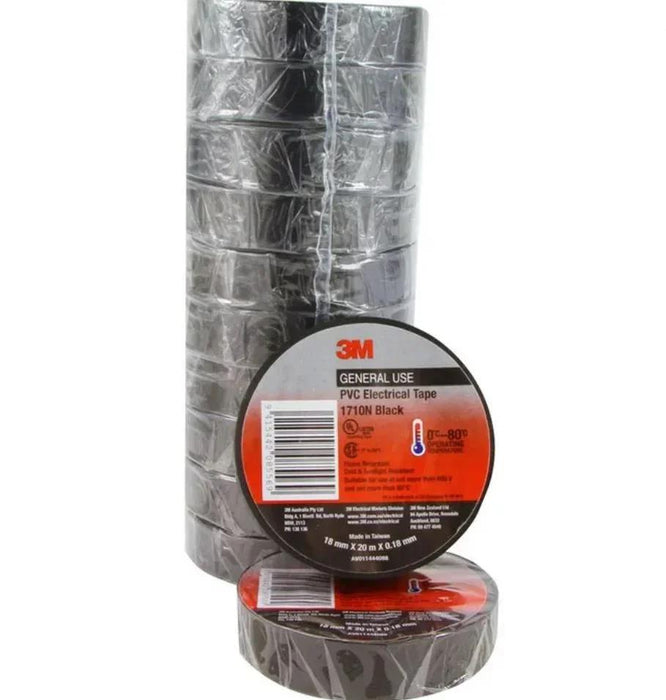 3M PVC Electrical 3M Tape 1710N 18MM - 20M - 10 PACK - LX2001 - Homewares, Outdoor, Phone Accessories, Cases, Speakers, Headphones + More -