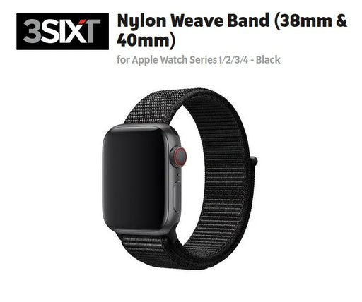 3SIXT Apple Watch Series 4 38mm / 40mm Stainless Nylon Weave Band - Black 3S-1195 9318018129813 - LX2001 - Homewares, Outdoor, Phone Accessories, Cases, Speakers, Headphones + More -