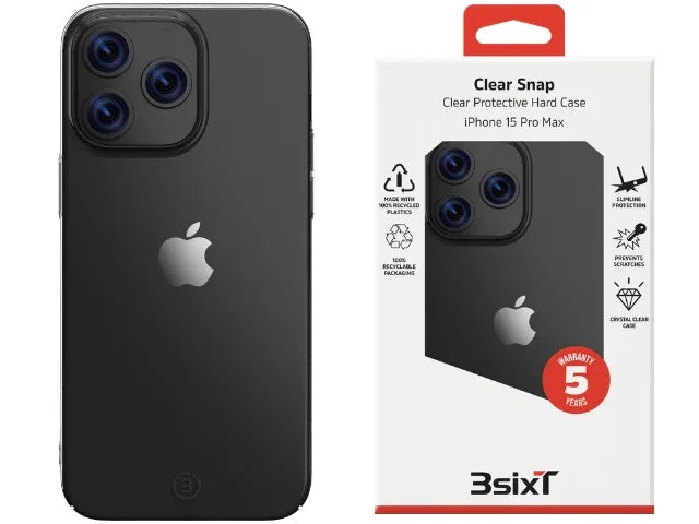3SIXT Apple iPhone 15 Pro Max 6.7" Clear Snap Case - Clear - LX2001 - Homewares, Outdoor, Phone Accessories, Cases, Speakers, Headphones + More -