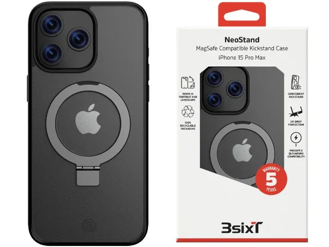 3SIXT Apple iPhone 15 Pro Max 6.7" Neo Stand Case - Black - LX2001 - Homewares, Outdoor, Phone Accessories, Cases, Speakers, Headphones + More -