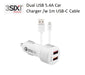 3SIXT Dual USB SAMSUNG EXTRA FAST Car Charger 5.4A w/ 1m USB-C Cable - White 3S-1029 9318018127802 - LX2001 - Homewares, Outdoor, Phone Accessories, Cases, Speakers, Headphones + More -