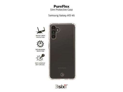 3SIXT Samsung Galaxy A13 4G 6.6" PureFlex Case - Clear - LX2001 - Homewares, Outdoor, Phone Accessories, Cases, Speakers, Headphones + More -