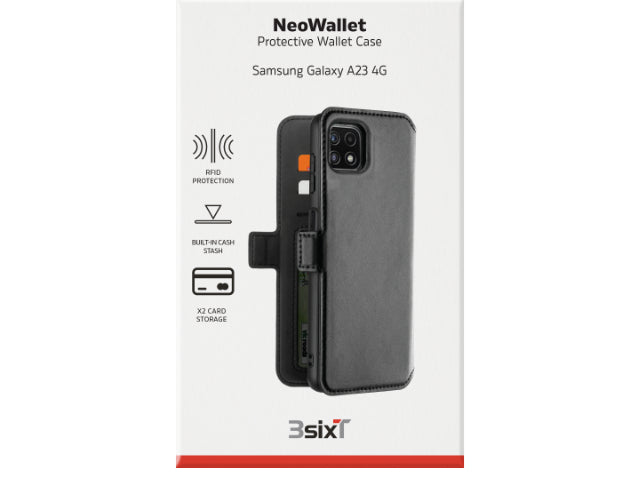 3SIXT Samsung Galaxy A23 4G 6.6" NeoWallet Case - Black
