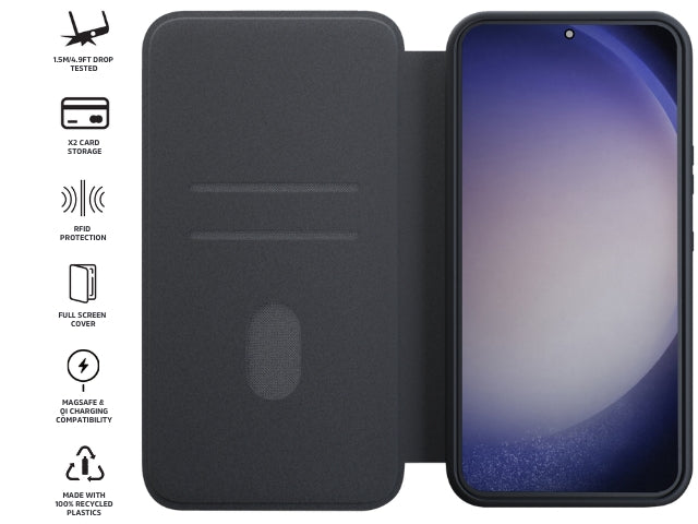3SIXT Samsung Galaxy S24+ 6.7" SlimFolio Wallet Case - Black