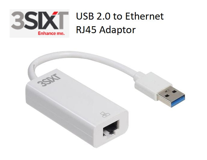 3SIXT USB 2.0 to Ethernet RJ45 Adaptor 3S-0449