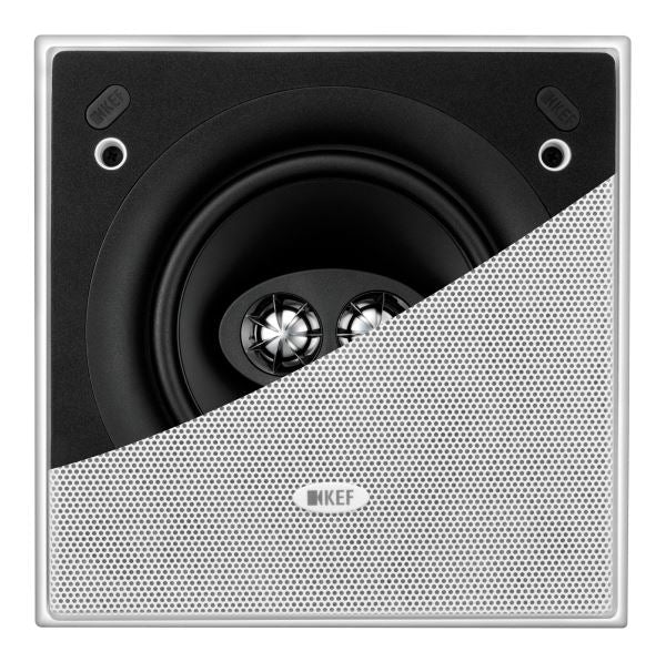KEF Ultra Thin Bezel 6.5'' Dual Stereo Square In-Ceiling Speaker. Asymmetrical t