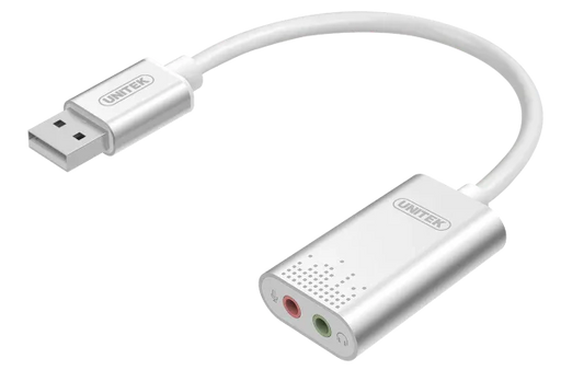 UNITEK USB-A To Stereo Audio Converter in Aluminium Housing. Supports DAC & ADC - LX2001 - Homewares, Outdoor, Phone Accessories, Cases, Speakers, Headphones + More -