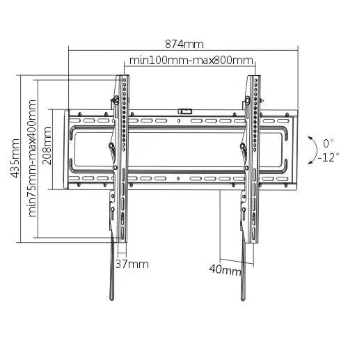 BRATECK 37-80'' Tilt TV wall mount bracket. Max Load: 50Kgs. VESA support up to: - LX2001 - Homewares, Outdoor, Phone Accessories, Cases, Speakers, Headphones + More -