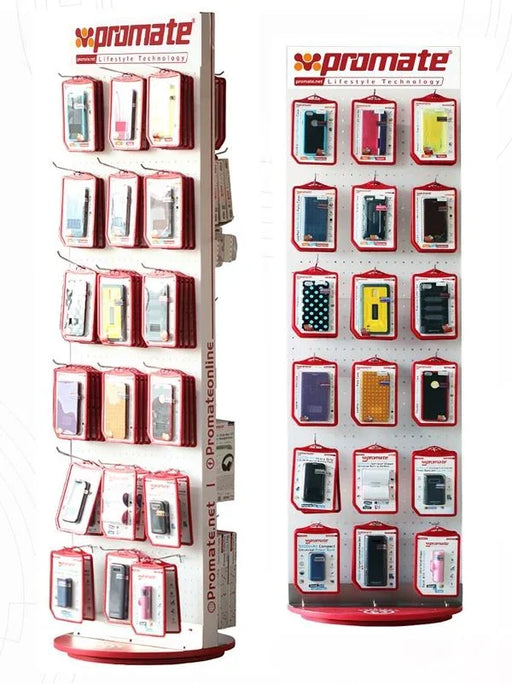 PROMATE Retail Point of Sale Stand. 52 x 180 x 55cm. Incl. 60x Hooks: 15cm. Doub - LX2001 - Homewares, Outdoor, Phone Accessories, Cases, Speakers, Headphones + More -