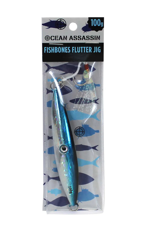 Ocean Assassin Fishbones Flutter Jig - Blue 100g - LX2001 - Homewares, Outdoor, Phone Accessories, Cases, Speakers, Headphones + More -