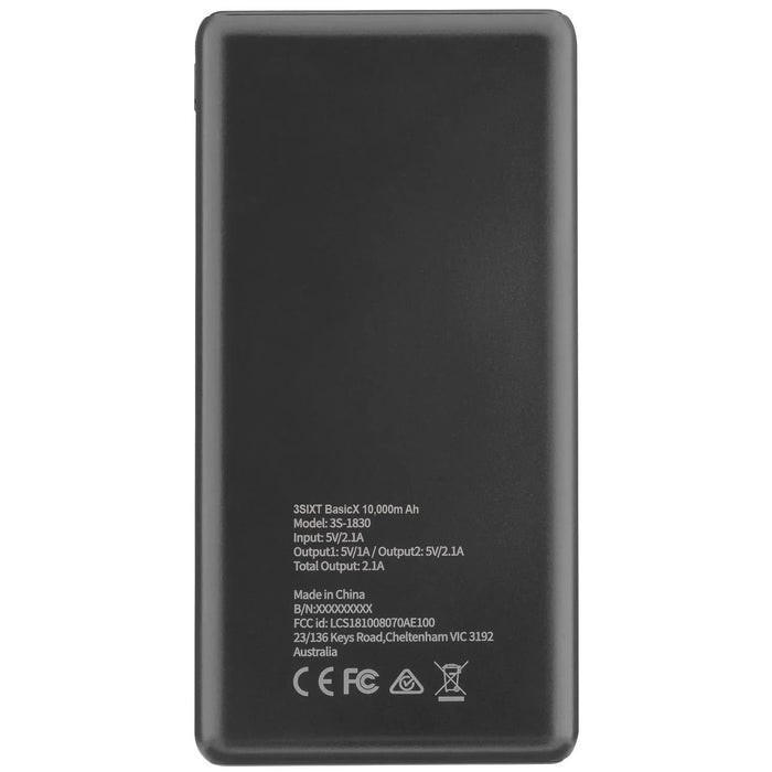 3sixT JetPak Basix 2.0 10000mAh Power Bank PowerBank - Black - LX2001 - Homewares, Outdoor, Phone Accessories, Cases, Speakers, Headphones + More -