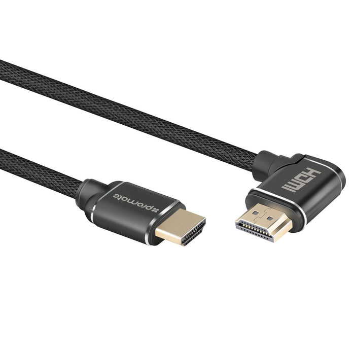 PROMATE 1.5m 4K HDMI cable. Right Angle, 4K Ultra HD. 24K Gold plated connectors