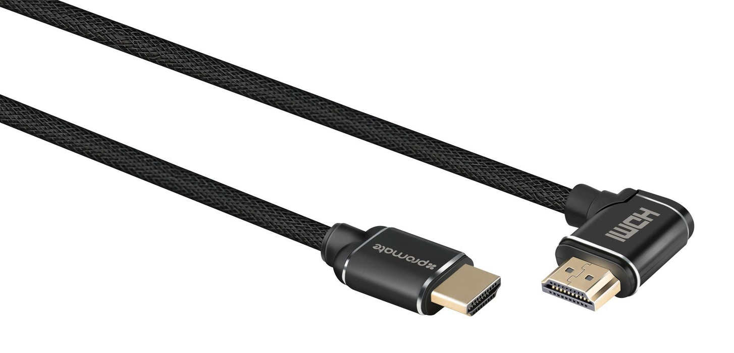 PROMATE 3m 4K HDMI right angle Cable. 24K Gold plated. High-Speed Ethernet. 3D s