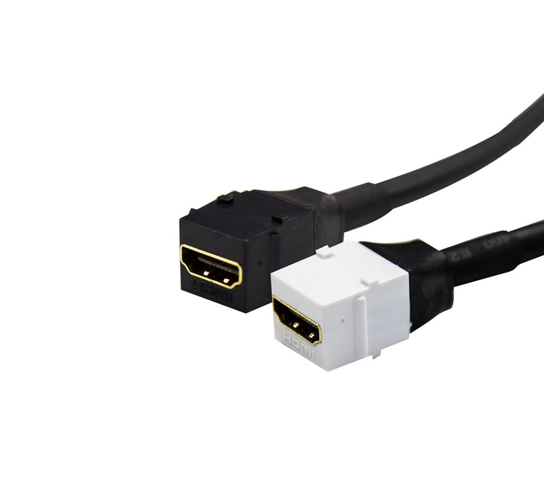 DYNAMIX 0.15m HDMI2.0 Keystone Jack, White to Black Pigtail. Supports 4K/60Hz