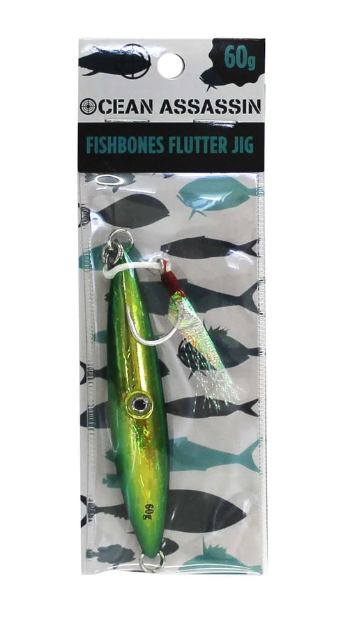 Ocean Assassin Fishbones Flutter Jig - Green 60g - LX2001 - Homewares, Outdoor, Phone Accessories, Cases, Speakers, Headphones + More -