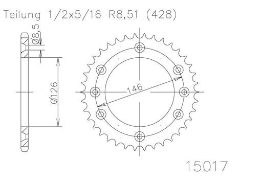 *SPROCKET REAR ESJOT SUZUKI DR125 TSX125 LC (TS125X) ALL TSR125 TS125RK TSR125 TS125 50 TEETH - LX2001 - Homewares, Outdoor, Phone Accessories, Cases, Speakers, Headphones + More -
