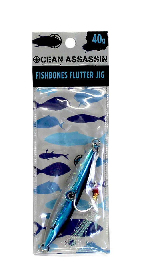 Ocean Assassin Fishbones Flutter Jig - Blue 40g - LX2001 - Homewares, Outdoor, Phone Accessories, Cases, Speakers, Headphones + More -