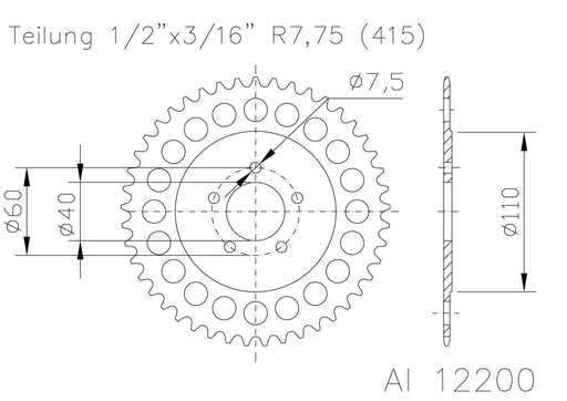 SPROCKET REAR ESJOT KTM 50SX 03-12 44T ALUMINIUM - LX2001 - Homewares, Outdoor, Phone Accessories, Cases, Speakers, Headphones + More -