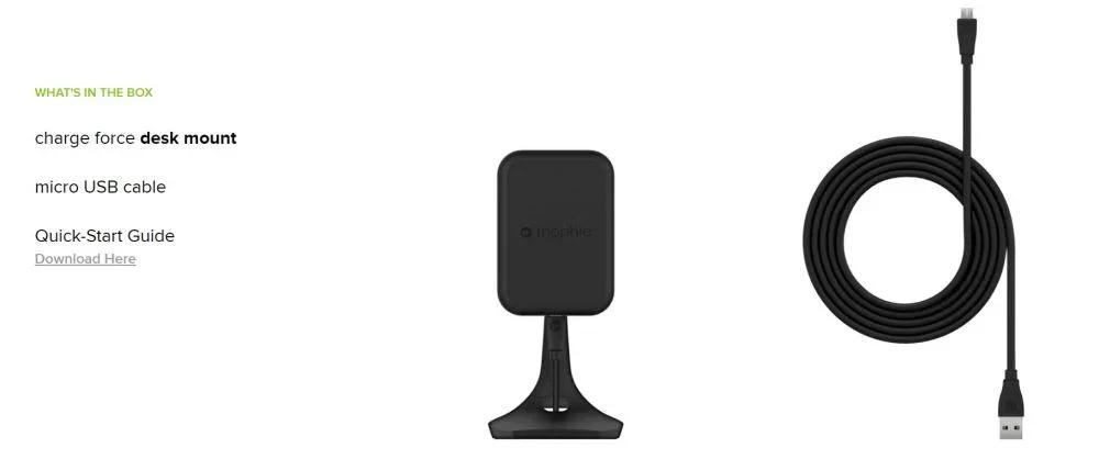 Mophie Wireless Charging Charge Force Desk Mount 3454_WRLS-DESK-BLK - LX2001 - Homewares, Outdoor, Phone Accessories, Cases, Speakers, Headphones + More -