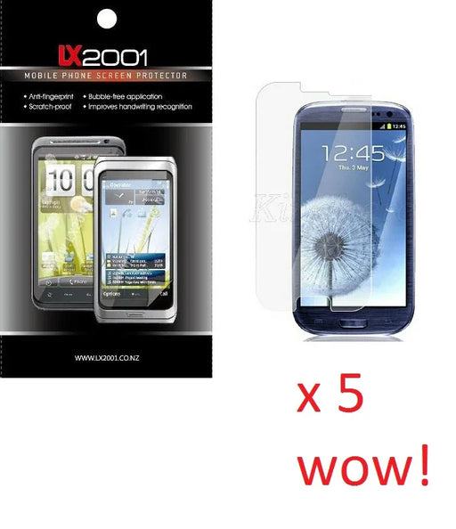 5x Samsung I9300 Galaxy S3 Screen Protector Guard - LX2001 - Homewares, Outdoor, Phone Accessories, Cases, Speakers, Headphones + More -