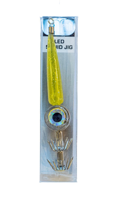 Fishtech LED Squid Jig - Yellow Fishing