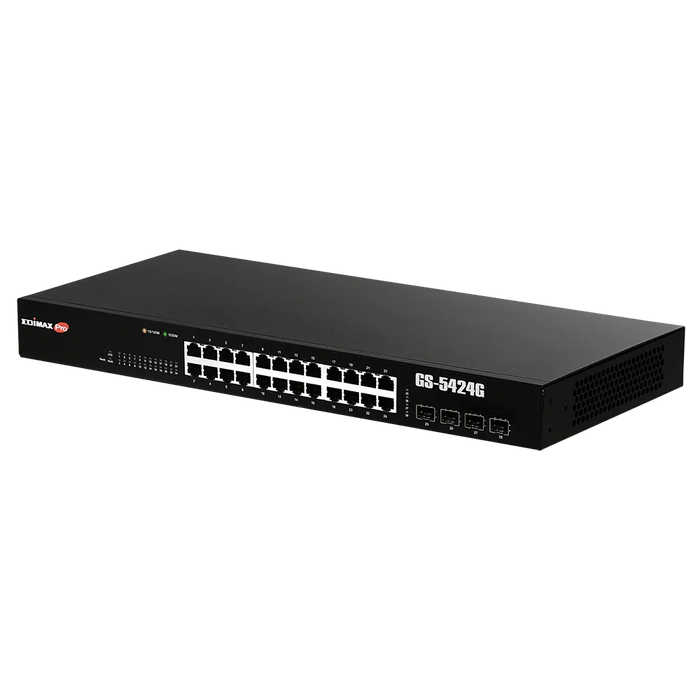 EDIMAX 24 Port Gigabit Long Range Web Smart Rack-mount Switch. With 4 SFP. Exten - LX2001 - Homewares, Outdoor, Phone Accessories, Cases, Speakers, Headphones + More -