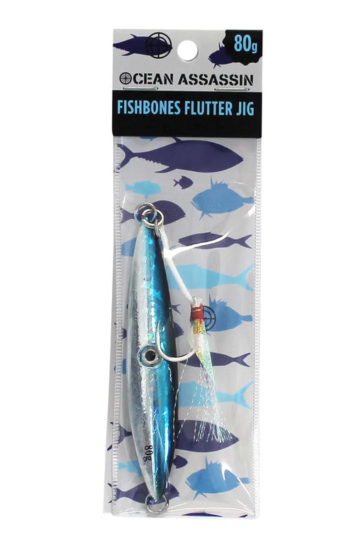 Ocean Assassin Fishbones Flutter Jig - Blue 80g - LX2001 - Homewares, Outdoor, Phone Accessories, Cases, Speakers, Headphones + More -