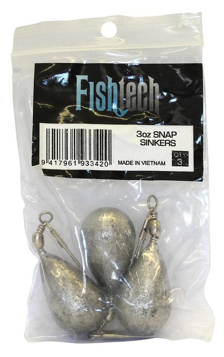 Fishtech Snap On Sinker 3oz (3 per pack) - LX2001 - Homewares, Outdoor, Phone Accessories, Cases, Speakers, Headphones + More -
