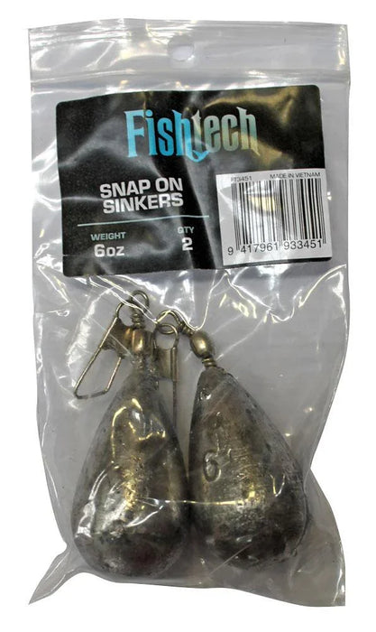 Fishtech Snap On Sinker 6oz (2 per pack) - LX2001 - Homewares, Outdoor, Phone Accessories, Cases, Speakers, Headphones + More -