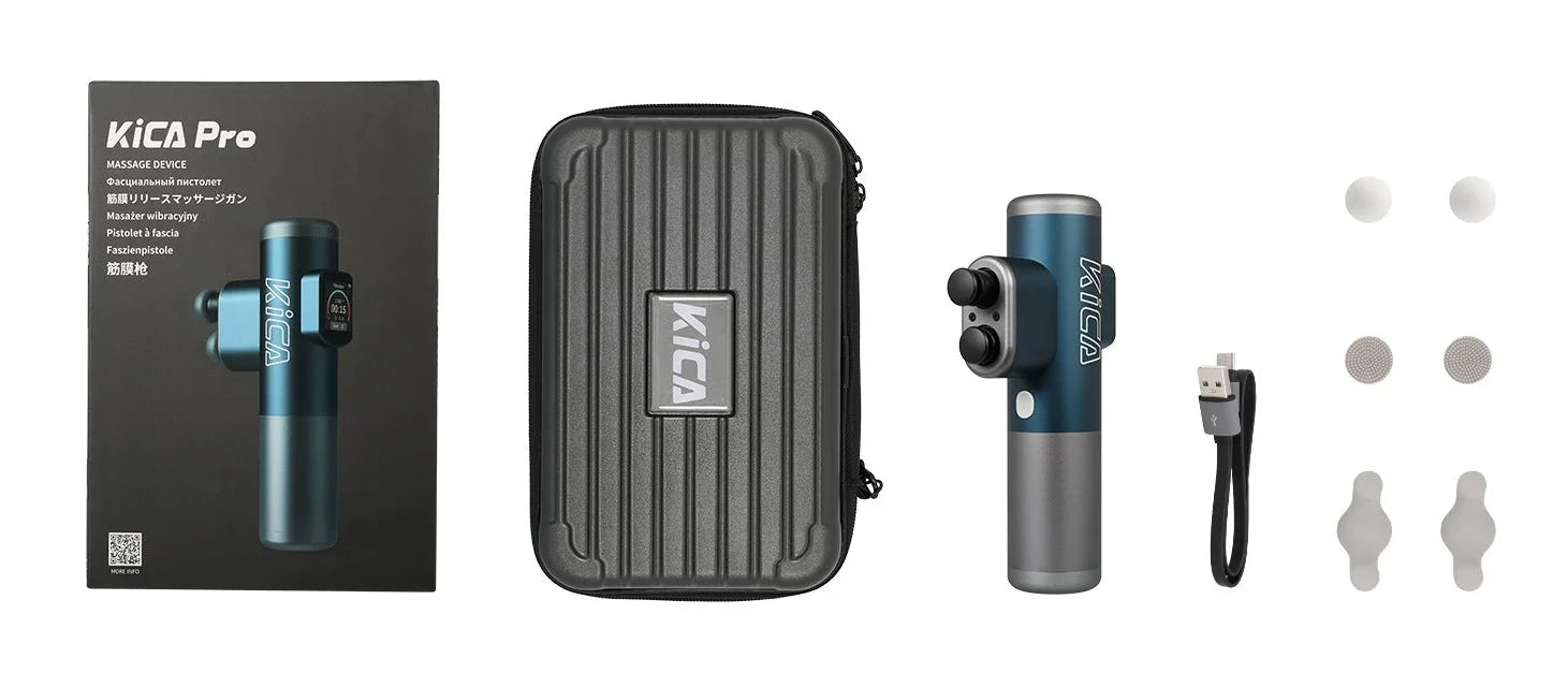 Feiyutech Kica Pro Double Head Portable Deep Tissue Massage Gun Blue - LX2001 - Homewares, Outdoor, Phone Accessories, Cases, Speakers, Headphones + More -