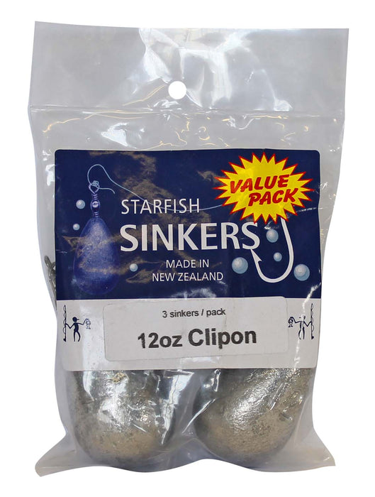 Starfish Clipon Sinker Value Pack 12oz (3 per pack)
