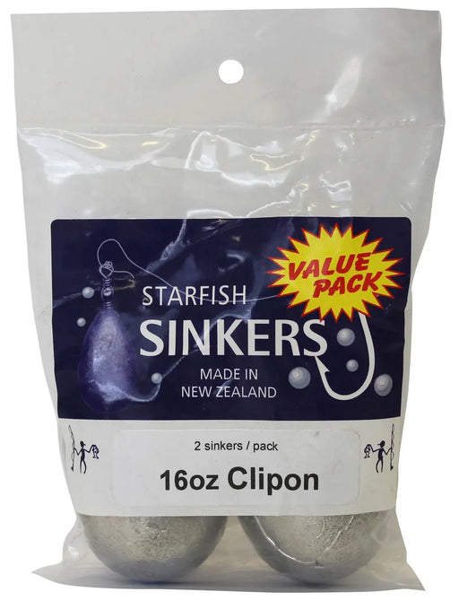 Starfish Clipon Sinker Value Pack 16oz (2 per pack) - LX2001 - Homewares, Outdoor, Phone Accessories, Cases, Speakers, Headphones + More -
