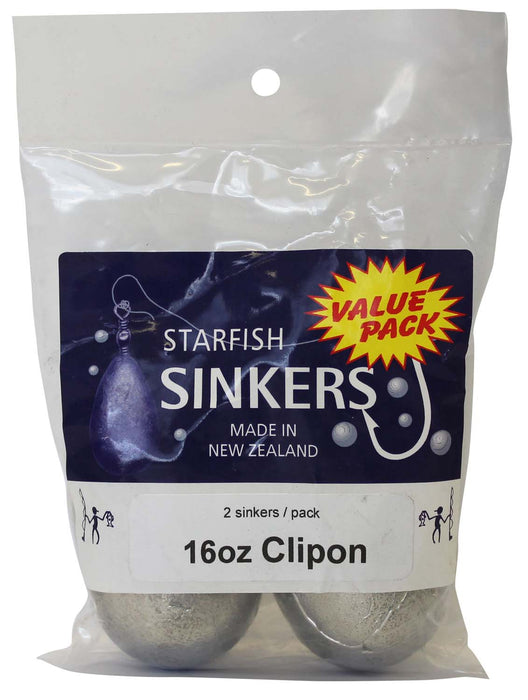 Starfish Clipon Sinker Value Pack 16oz (2 per pack)