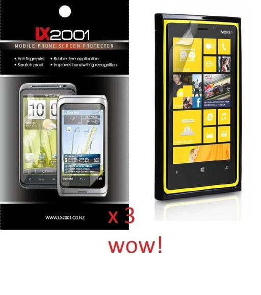 3 x Nokia Lumia 920 Screen Protector - LX2001 - Homewares, Outdoor, Phone Accessories, Cases, Speakers, Headphones + More -