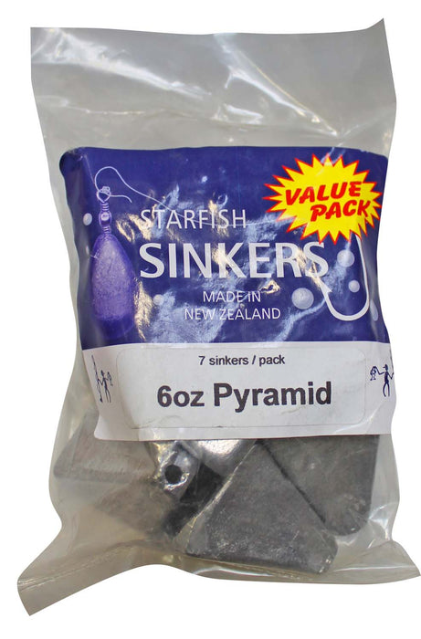 Starfish Pyramid Sinker Value Pack 6oz (7 per pack)